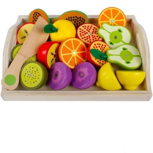 Montessori  Drewniane Warzywa Dla Dzieci Duży Zestaw Skrzynka