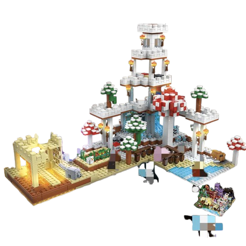 Zabawka Zestaw Klocki MINECRAFT Góry Baza 2148szt LED