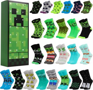 Kalendarz Adwentowy Minecraft Creeper Skarpetki 24 pary 