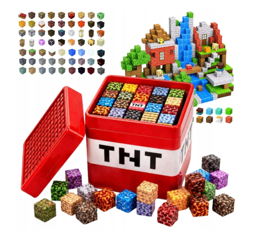 Magnetyczne Klocki Minecraft Zestaw 300szt w Pudełku TNT